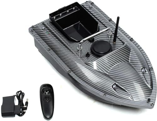 Köderboot, Futterboot Mit LED-Navigator-Licht, Fernsteuerungs RC 500m Wireless Fischfinder für das Auswerfen in Flüssen, Seen oder seichtem Wasser, Schwarz, Grau