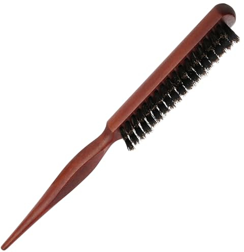 Soodyoow Haarbürste Sleek Look, Toupierbürste, Wildschweinborsten Bürste, Teasing Brush, Sleek Bun Bürste, Teasing Hair Brush für Haar Bart, Reduces Hair Breakage