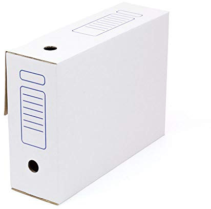 Confezione da 10 Scatole Archivio Definitivo Automontanti A4 – Cartone Ondulato 3 mm, Chiusura Automatica Senza Nastro, 100% Riciclabili, dimensioni: 36x10,3x27,1 cm, colore bianco