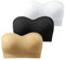 Cavotor Strapless Push Up Bra for Women Bandeau Bra Padded Stay Up Non-Slip Silicone Supportive Strapless Bras for Bigger Bust Non Wired Comfort Bralette (Black+Beige+White,2XL)
