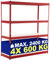 CLP Schwerlastregal 160X180X60 cm I Böden Bis Je 600 KG Belastbar I Metall-Steckregal, Farbe:rot
