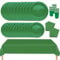 MORAINJAY 69 Pièces Vert Vaisselle de Fête,Vaisselle Ensemble en Papier Assiettes à Dessert,Serviettes en Papier,Gobelets et Nappes,Anniversaire Décorations de Table,Décor Fête de Noël Halloween