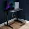 X-Rocker Panther Gaming Desk 100 x 60 cm PC Computer Desk Computer Table PC Gaming Table Carbon Fibre Gamer Desk for Home Office with Cup Holder & Headphone Hook, FREE Mousepad - BLACK