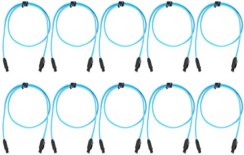 Yctze Cavi Serial ATA3.0 da 10 Pezzi con Adattatori per Masterizzatore CD SSD e Compatibili con Lettore di Dischi Rigidi USB 6Gb/s Serial ATA Power (BLUE)