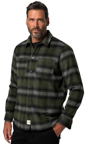 JP 1880 Herren große Größen Übergrößen Menswear L-8XL Overshirt, Karoflanell, recycelte Materialien 830967