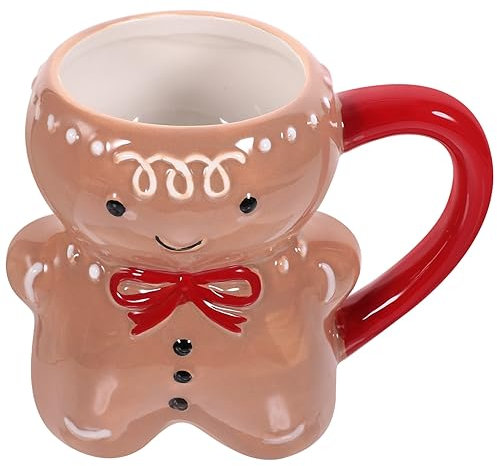 JEWEDECO Taza De Leche De Cerámica Creativa Forma De Hombre De Jengibre Para Festivos Y Eventos