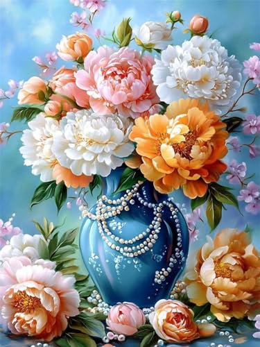 5D Blume Diamond Painting XXL 90 x 120 cm, DIY Diamond Painting SetPflanze Diamond Painting Erwachsene Groß, Diamond Painting Runde Steine Crystal Art, Zimmer Deko Wohnzimmer, Geschenke für Frauen B-C