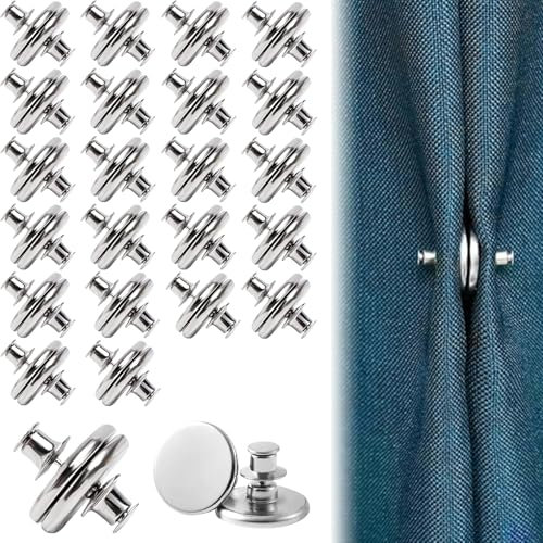 24 Stück Vorhang Magnete,Magnete Für Vorhänge,Raffhalter Magnetisch,Magnet Vorhang,Vorhang Magnetknopf,Vorhang Magnetischer,für Schlafzimmer, Wohnzimmer, Esszimmer, Badezimmer, Küche, Büro(Silber)