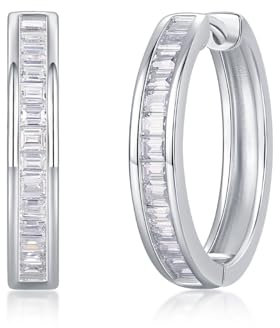 Elegante Moissanit-Creolen für Damen, S925er-Sterlingsilber, Diamant-Ohrringe, D-Farbe, VVS1, Huggie-Ohrring für Damen, kleine Creolen, Hochzeitsohrringe, Sterling Silber, Moissanit