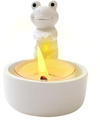 Osternhase Kerzenhalter aus Keramik, Osterdeko Modern Nordic Porzellan Kerzenständer Weiß, Ostern Deko Teelichthalter, Kaninchen Kerzenständer für Ostern Tischdeko Deko Wohnzimmer (Frosch)