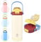 BOGI Metal Water Bottle with Straw, 720ml Stainless Steel Water Bottle for Sports Gym Leak Proof Insulated Water Bottle with 2-in-1 Duo Lid for Boys Girls Keep Drinks 12h Hot & 24h Cold | CreamWhite