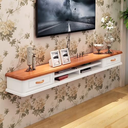 CMYAOYC Schwebender TV-Schrank, Wohnwand Hängend, Schwebender Schrank, TV-Ständer, TV-Konsole, Moderne Schwebende Fernsehschrank Holz, Wandschrank, Set-Top-Box, Wohnzimmer, Schlafzimmer(120cm/47)