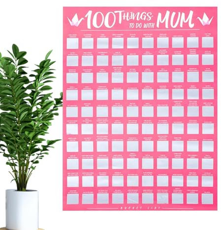 Kratzer -Poster - Bucket List Scratch Poster | Großes Kratzer -Poster | 100 Dinge, Die Mit Ihrem Mutterplakat Zu Tun Haben | Eine Eimerliste, Um Ihr Leben Zu Bereichern | Große Positive Denken Erinner