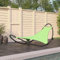 Xichuzi Schaukelliege mit Rollen Stahl & Textilene, Liegestuhl Balkon, Gartenliege, Sonnenliege, Deckchair, Saunaliege, Grün