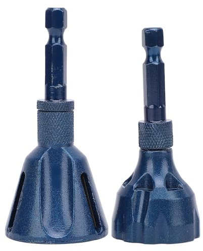 2PCS Deburring External Chamfer Tool, Hex Shank Chamfer Tool, Deburring Drill Bit for Metal Rod Bolt Pipe 3D Printing PVC