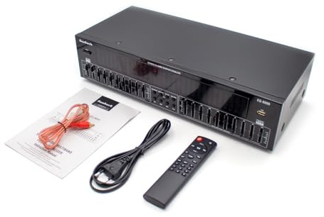 Professioneller EQ8000 Audioprozessor EQ Equalizer, Bluetooth 5.4, Optischer/Koaxialer Decoder, USB-Hi-Fi-Vorverstärker mit Fernbedienung