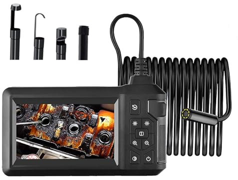 TOPCHANCES Endoskopkamera mit Licht,1080P HD Industrie Endoskop mit 4.3-Zoll-IPS-Bildschirm Wasserdichtes IP67 Inspektionskamera mit 8 LEDs,8mm Rohrkamera Kanalkamera (Einzellinse 32.8ft/10m)