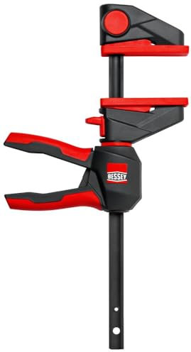 BESSEY Einhandzwinge mit drehbarem Griff EZ360M-15, Spannweite 150 mm Ausladung 60 mm, einfaches Überkopfarbeiten, Innovativer 360° Dreh-Mechanismus, Gewicht 0,41 Kg