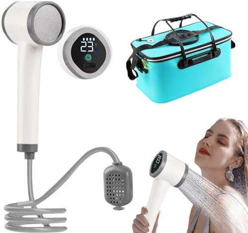 GLHYUOP Douche Mobile De Camping, Grande Capacité De 40l Rechargeable Chauffant Auto-AmorçAge éLectrique Pompe à Eau Portable Douche éLectrique, pour L’ExtéRieur/La Maison