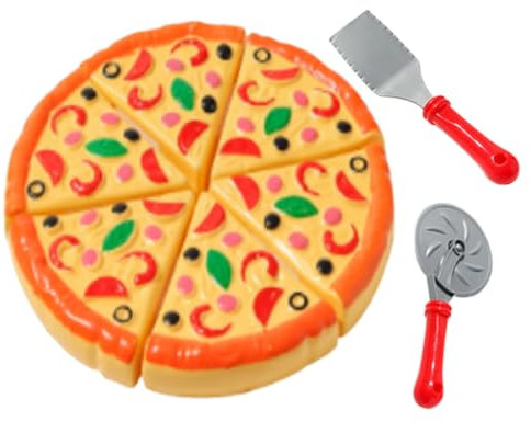 Kids Pizza – Wooden Pretend Play Pizza Set, Interactive Kitchen Toy | Safe Materials Includes Pizza Slices, Toppings, Cutter, and Serving Tray, Ideal for Ages 3+, Enhances Imaginative Play