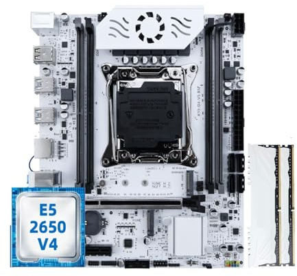 X99 Motherboard Kit with E5-2650 V4 CPU and DDR 2133MHZ 8GB*2=16GB R-AM LGA2011-3 C612 Chipset Dual Channel DDR4 M.2(Motherboard+CPU+RAM)