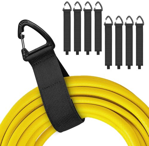 Verlängerungskabel Organizer & Aufhänger 8 Stück Flexible Klettband mit Dreieckschnalle, Klett Kabelbinder Wiederverwendbar für Ordnen von Seile Kabel Schläuche in Garage und Werkstatt