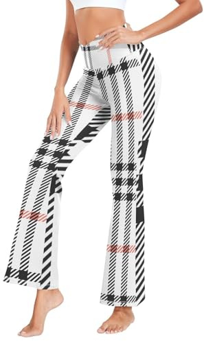 Buffalo Plaid Tartan Karo Rot Mode Tweed Weiß Warm Weich Hohe Taille Yogahose für Outdoor-Aktivitäten