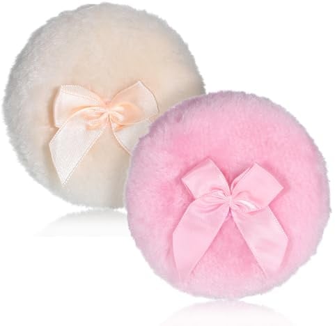 2 piezas de plumón de polvo esponjoso grande, 9,3 cm suave cuerpo de plumón lavable reutilizable polvo grande y esponjoso para maquillaje seco húmedo cuerpo facial