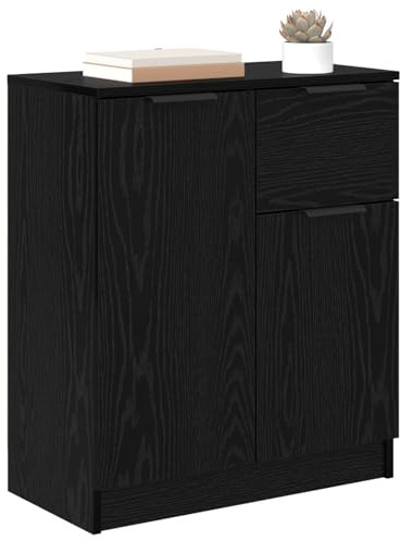 vidaXL Sideboard Black Oak 60 x 30 x 70 cm Engineered Wood
