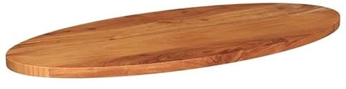 Eleganz Akazien-Massivholz Tischplatte 120x60x3,8 cm oval - Naturbelassene Oberfläche für Küche, Esszimmer oder Büro - Langlebig & Umweltfreundlich