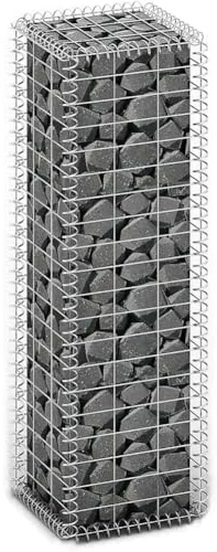 BAKAJI Rete Gabbione per Sassi in Acciaio Galvanizzato, Recinzione Orto da Giardino, Gabbioni Cestello Metallico Resistente alle Intemperie e Durevole, Muri di Sostegno Recinti (100 x 30 x 30 cm)