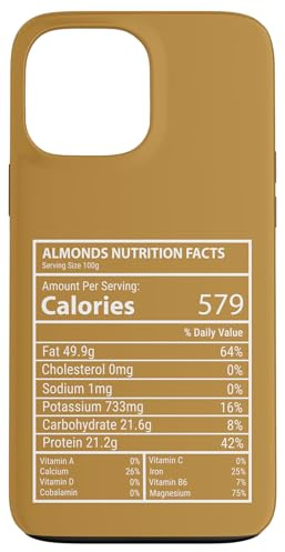 Almond Nutrition Facts Macro Tracker Funny Nut Label Design Case for iPhone 13 Pro Max