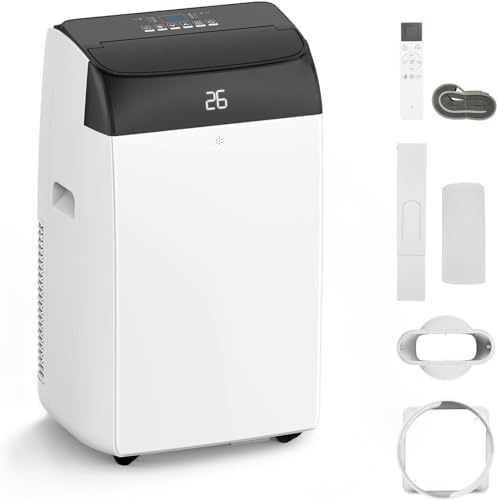 Towallmark Portable Air Conditioner 10000 BTU, 3-in-1 Cooling, Dehumidifier & Fan - 3 Fan Speeds - 24H Timer - Remote Control - Sleep Mode - Energy Efficient - Window Kit Included - For Rooms Up to
