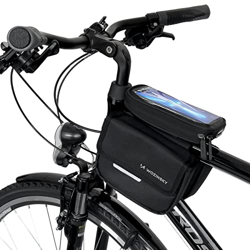 WOZINSKY Fahrradtasche Rahmentasche Wasserdicht Tasche für Fahrrad, Mountainbike, ebike, MTB, Rennrad Bike Bag Fahrradhandytasche Fahrradtasche Rahmen 1,5L