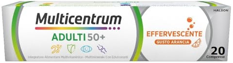 Multicentrum Adulti 50+, Integratore Multivitaminico Effervescente, 20 cpr | con Vitamine B e D