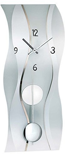AMS 7246 Wanduhr Glas Modern Pendel by AMS
