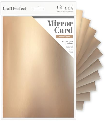 Craft Perfect Satin Mirror Card A4, Burnished Rose