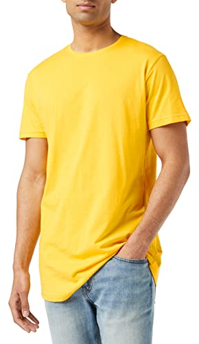 Urban Classics Men's Shaped Long T-Shirt, Yellow (Chrome Yellow), Medium (Manufacturer Size: M)