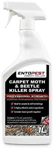 Entopest Insect Killer Spray for Carpets 1L RTU - Pro Strength Insecticide Spray for Carpet Beetle & Case-Bearing Clothes Moth (Includes Advanced IGR)