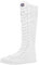 Jamron Ragazze Donna Moda Ginocchio Alta Allacciare Tela Stivali Puro Bianco Zip Stivali di Danza Pizzo SN815 EU38