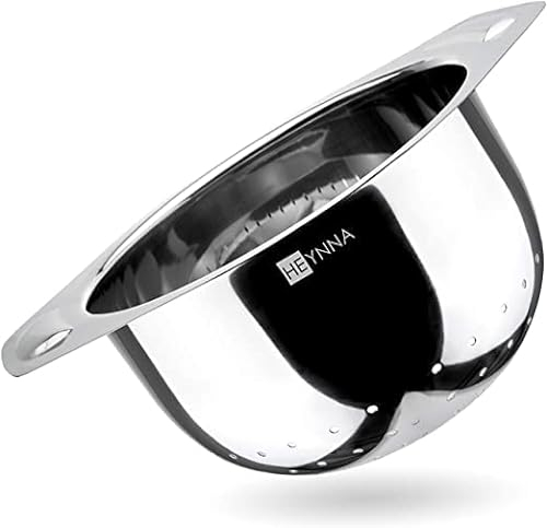 HEYNNA® Premium passoire de cuisine en acier inoxydable avec poignées - grande passoire de ménage lavable au lave-vaisselle/passoire à pâtes/égouttoir - Ø 26cm