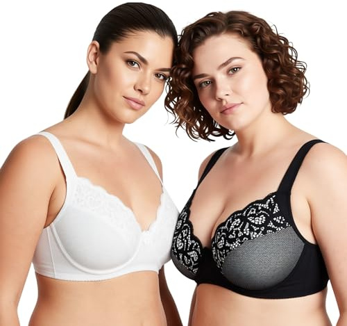 Curve Muse- Soutien-Gorge Balconnet avec Armatures-x2 | Bretelles Rembourrées, Imprimé, Balconnet, Effet Push-up, Floral, T-shirt