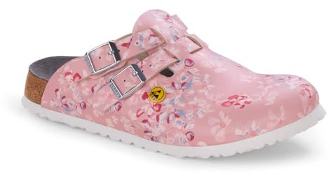 BIRKENSTOCK Kay ESD Birko-Flor Sabots pour Femme - Motif Fleurs Champs Rose - Taille 39 EU