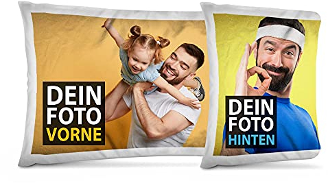 PR Print Royal Fotokissen Bezug XXL selbst gestalten mit eigenem Foto - Beidseitig Bedruckt - Fotogeschenk für Freunde und Familie - 40 x 80 cm, seidig-Glatte Oberfläche in Weiß | Personalisiert