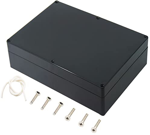 Zulkit Projektbox, IP65, wasserdichte Outdoor-Box, ABS-Kunststoff, Elektrokästen, Elektronikgehäuse, Schwarz, 263 x 182 x 60 mm, 1 Stück