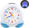 Edillas Wecker Kinder für Mädchen Jungen,Analog Wecker Geräuschlos Ohne Ticken mit Licht Schlummerfunktion für Kinder Schlafzimmer Nachttisch Tisch Aufwachenuhr (Blau Silber)