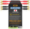 WORLDS BEST CABLES 4 Units - 15 CM - Canare 4S11 – Audiophile Grade - 11AWG - HiFi Speaker Jumper Cable Terminated with Gold Spade Connectors