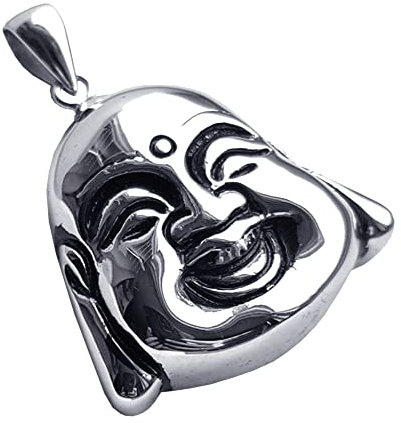 Herren Edelstahl Anhänger aus 316L Buddha Gesicht