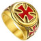 U7 18k vergoldet Casual Wikinger Öltropfender Kreuz Ring für Männer Edelstahl Statement Ring Biker Hip Hop Roker Ringe Modeschmuck Accessoire für Vater Ehemann(Ring Größe 69)