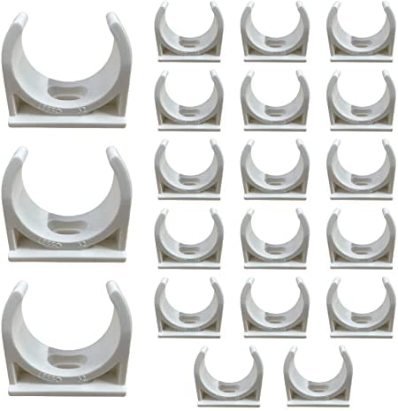 20 clips de plástico universales de PVC plástico abrazaderas de plástico resistentes al desgaste PVC abrazaderas de tubería de agua para tubería de tubería de 30 mm